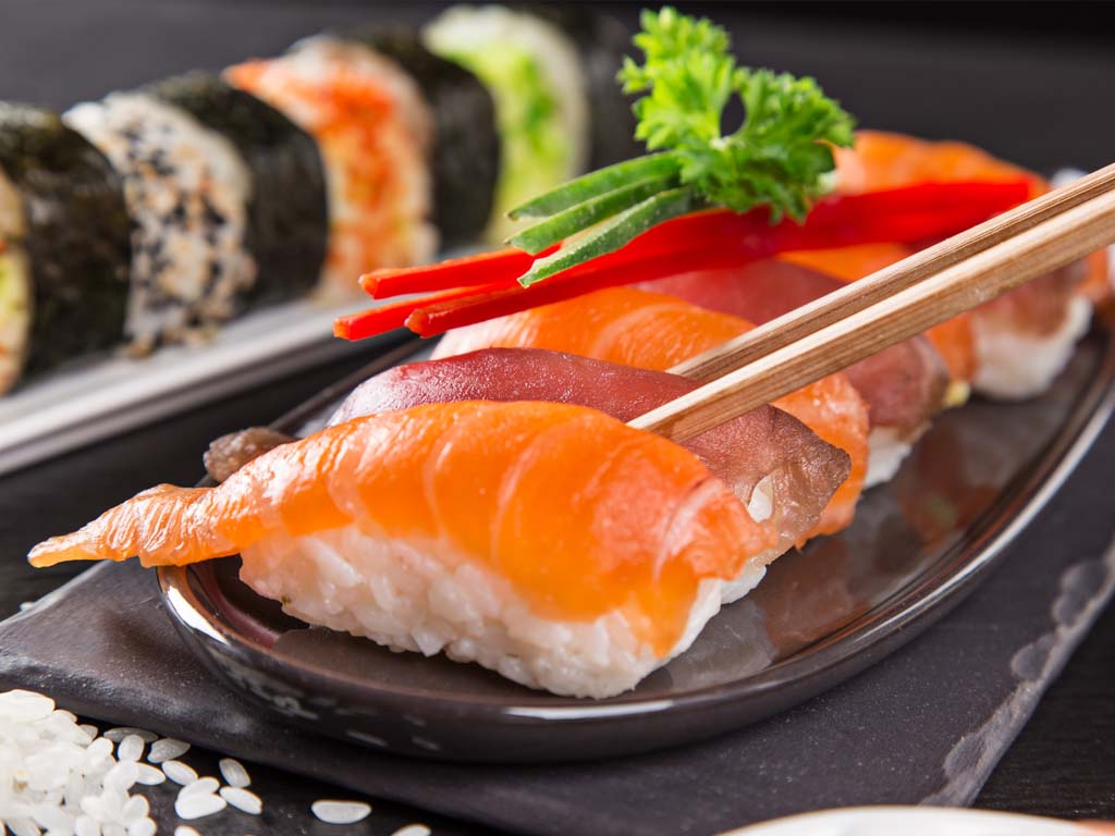 Sushi with salmon